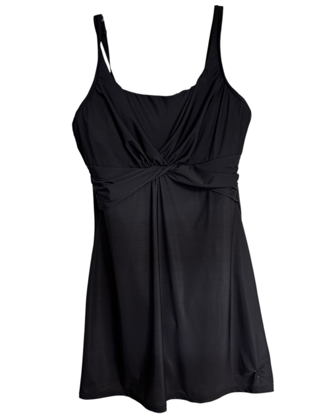LANDS' END Swimsuit Sz 12 DD Underwire Tummy Control Slimming Swimdress READ*